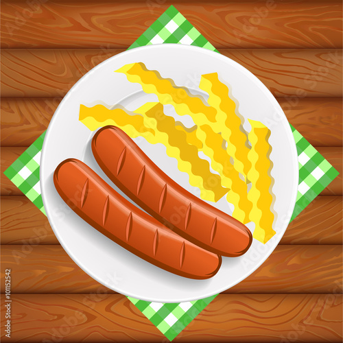 SAUSAGES AND FRENCH FRY