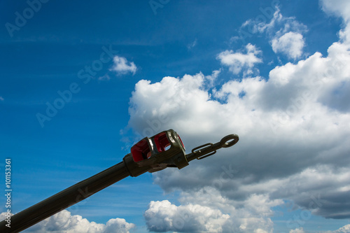 Gun barrel against the sky.