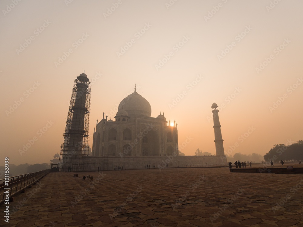 Naklejka premium Visiting the Taj Mahal in Agra