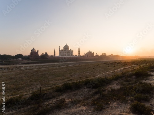 view from mehtab bagh to taj mahal photo