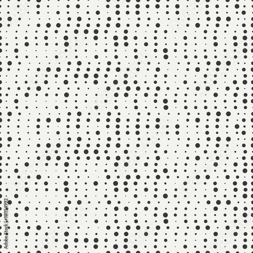 Polka dot. Geometric monochrome abstract hipster seamless pattern with round, dotted circle. Wrapping paper. Scrapbook paper. Vector illustration. Background. Texture with randomly disposed spots. 