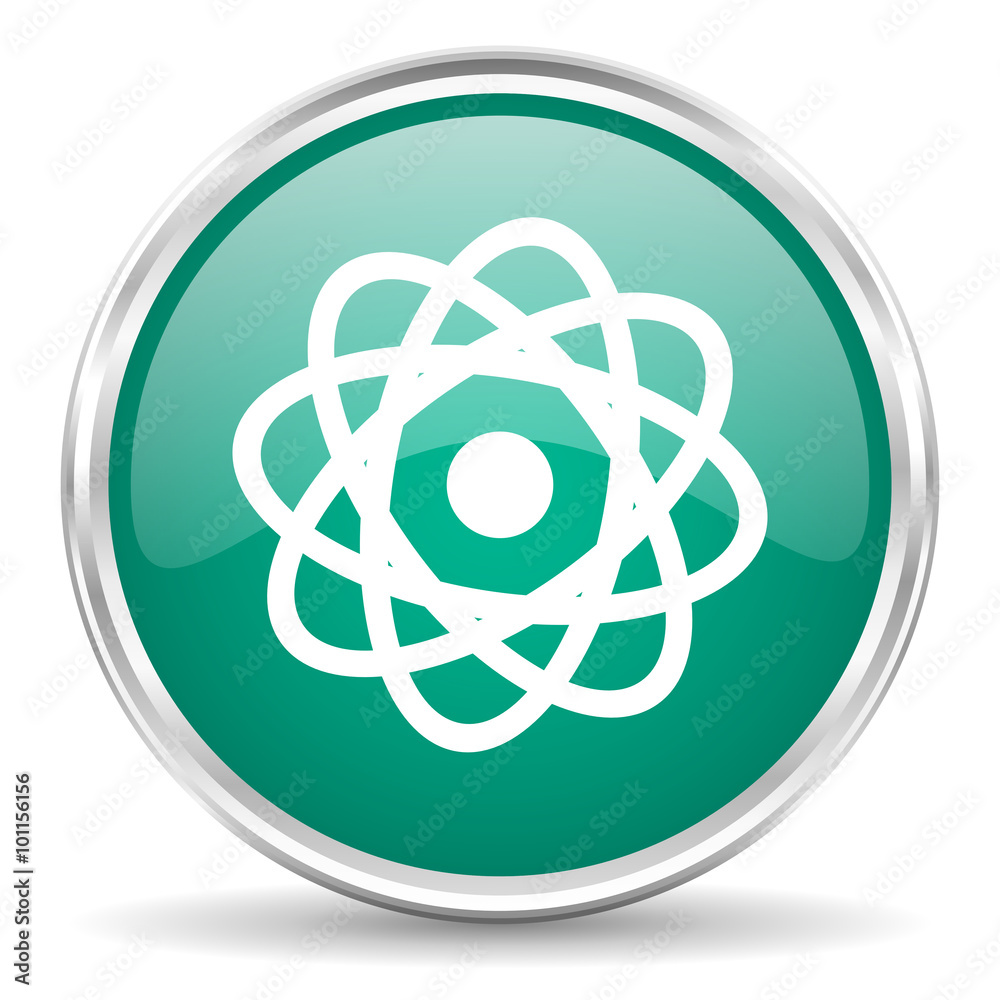 atom blue glossy circle web icon atom blue glossy circle web icon
