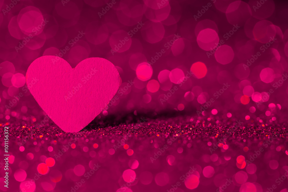 Pink heart bokeh background. Valentines day texture.