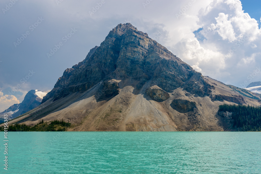 Majestic mountain lake in Canada. Bow Lake.