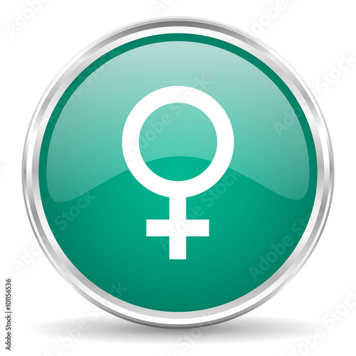 female blue glossy circle web icon