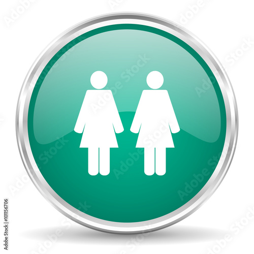 couple blue glossy circle web icon