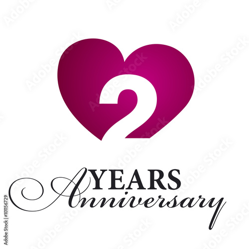 2 years anniversary white background