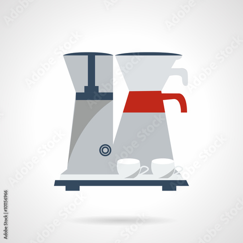 Coffee making vector icon. Flat color style