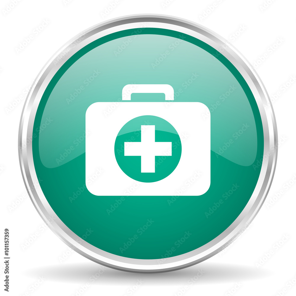 first aid blue glossy circle web icon