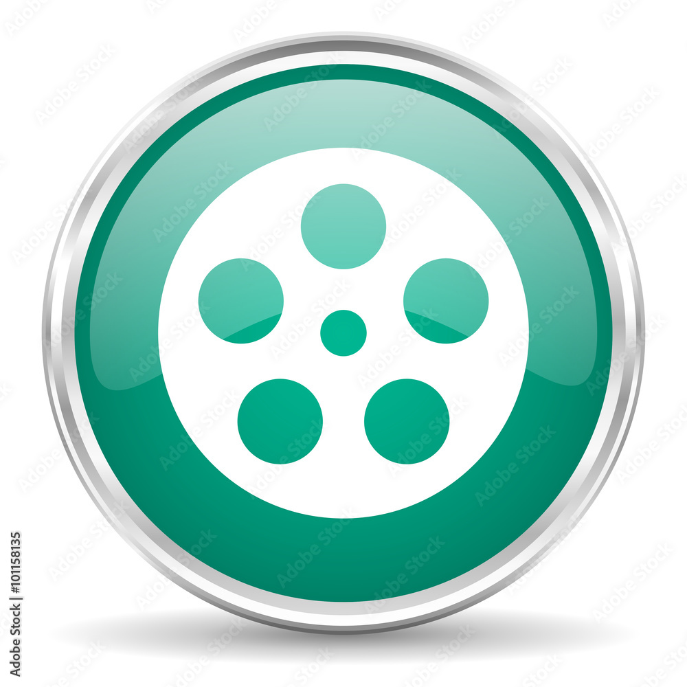 film blue glossy circle web icon