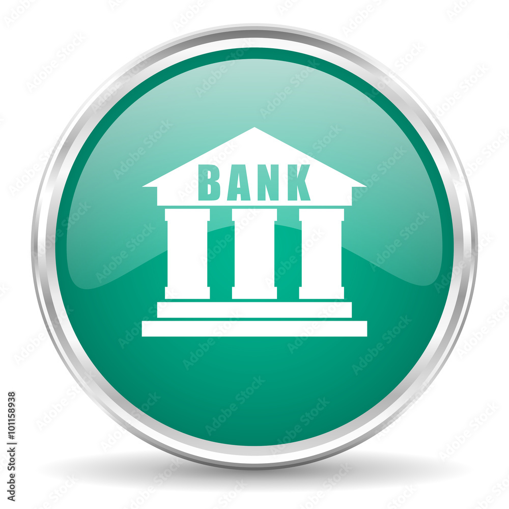 bank blue glossy circle web icon