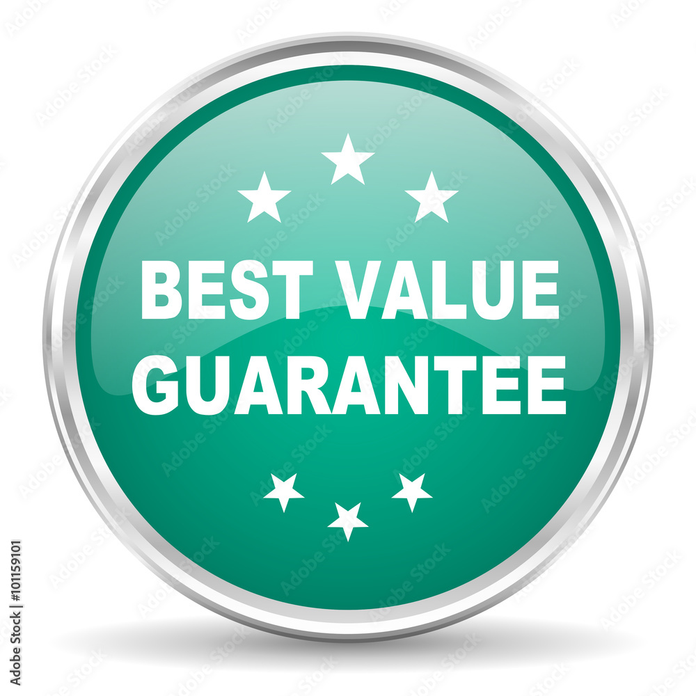 best value guarantee blue glossy circle web icon