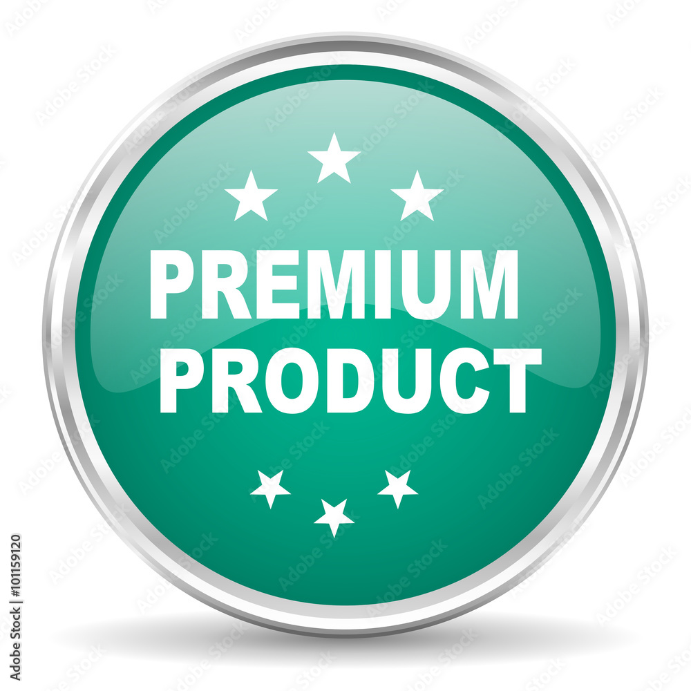 premium product blue glossy circle web icon