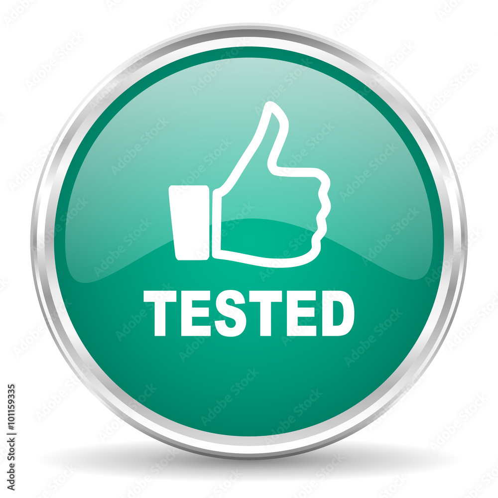 tested blue glossy circle web icon tested blue glossy circle web icon