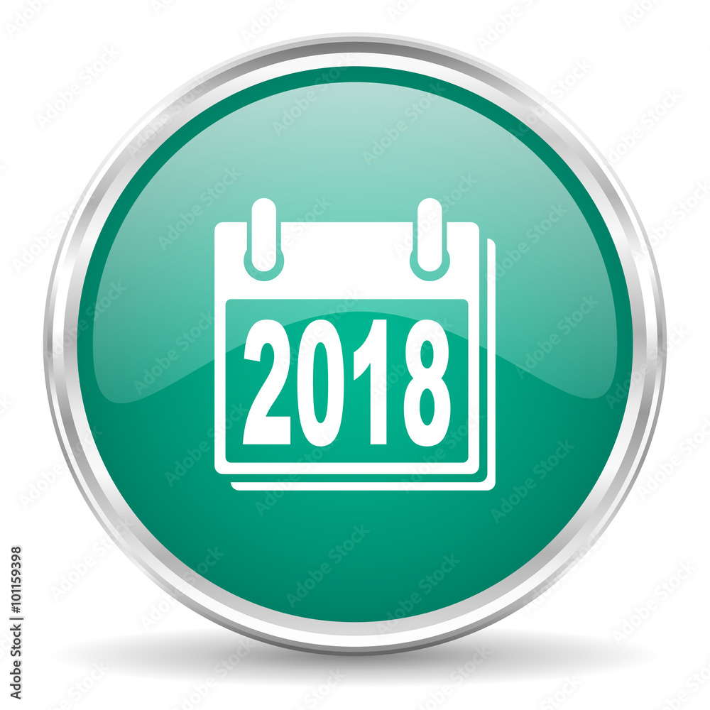 new year 2018 blue glossy circle web icon new year 2018 blue glossy circle web icon
