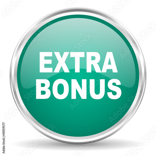 extra bonus blue glossy circle web icon