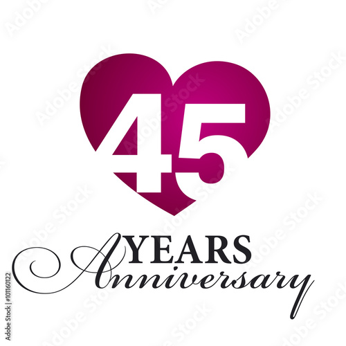 45 years anniversary white background