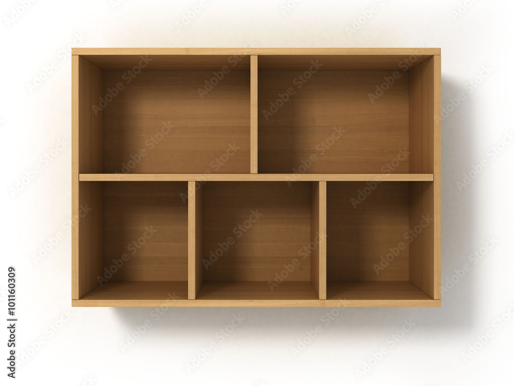 Light bookshelf isolated on white background Light bookshelf isolated on white background