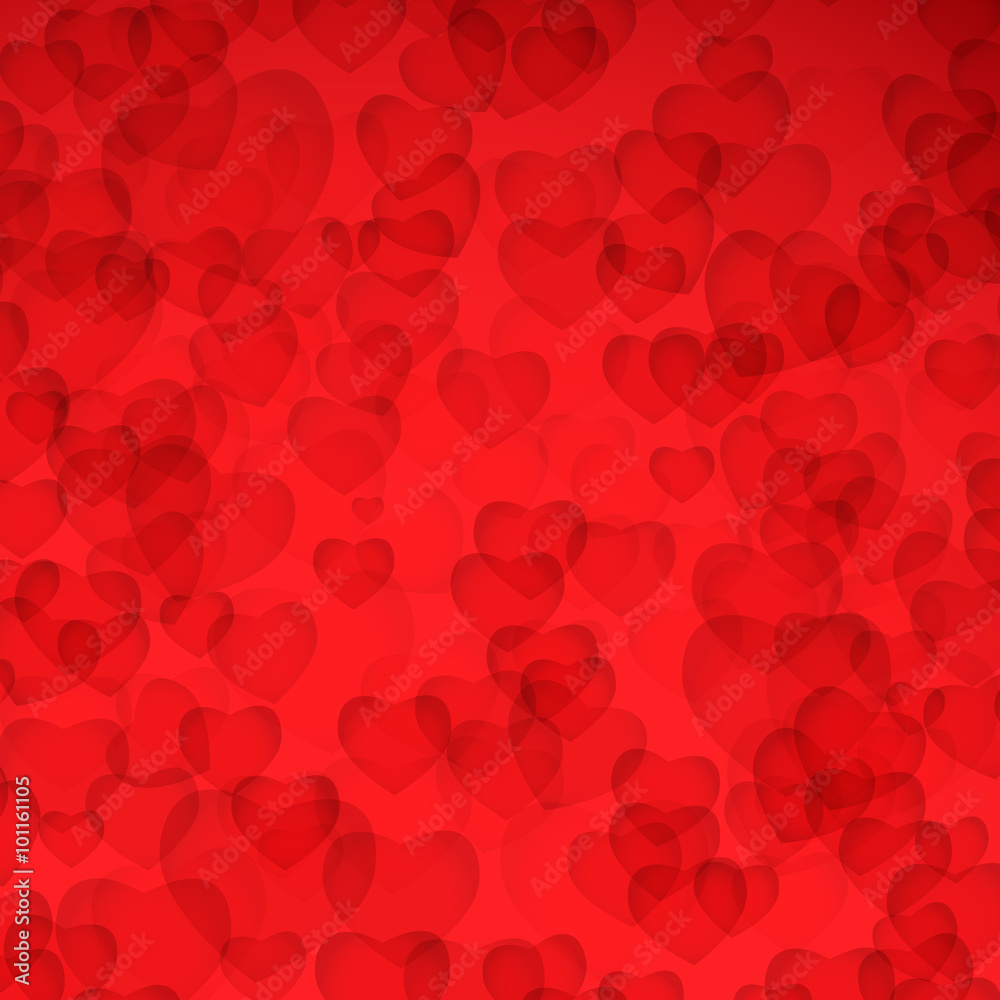 Valentines Day Card: Red background with hearts Valentines Day Card: Red background with hearts
