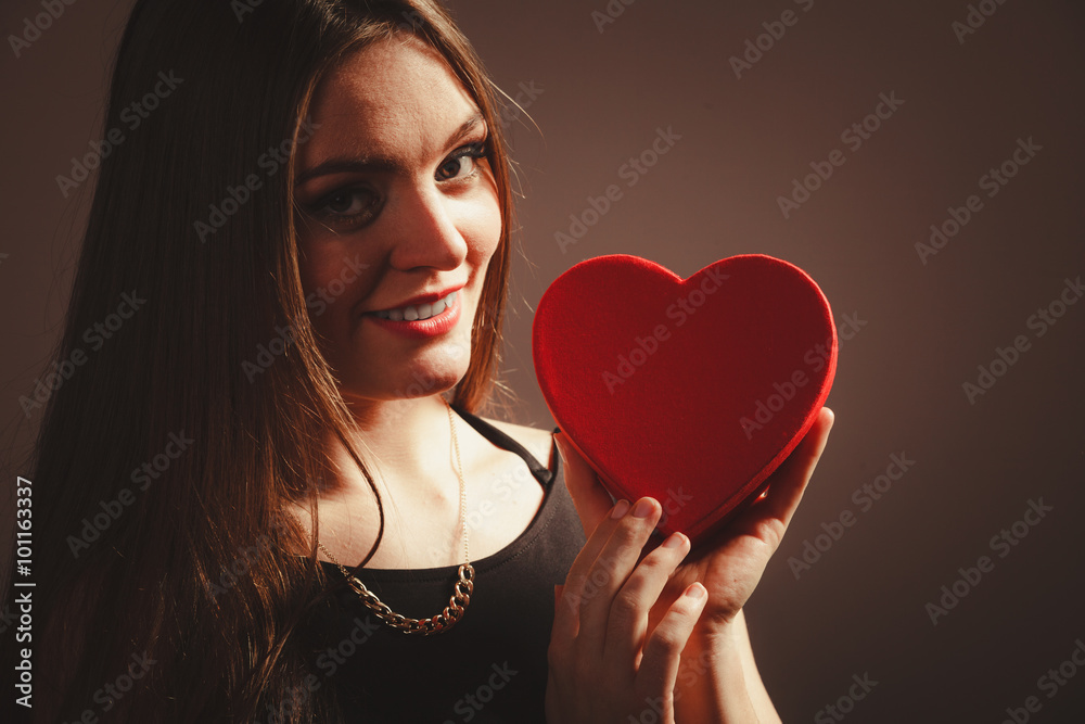 Happy girl with heart Happy girl with heart