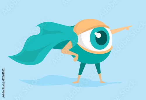 Eye super hero forcasting future with cape
