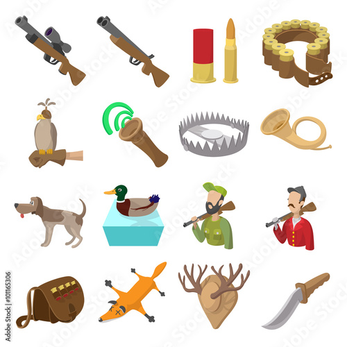Hunting cartoon icons