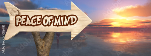 Obraz na plátně wooden sign indicating  peace of mind