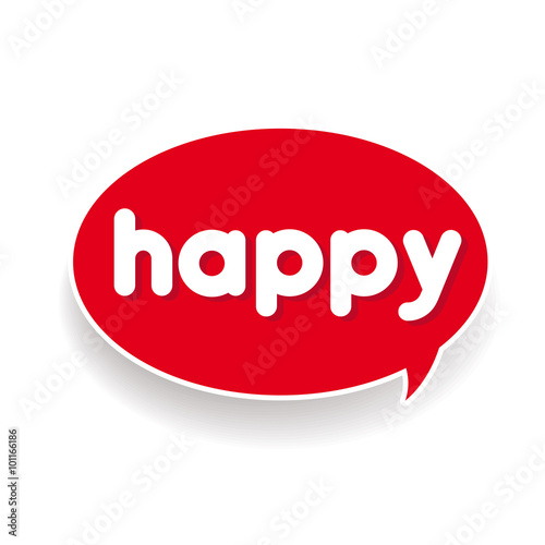Happy label sign vector