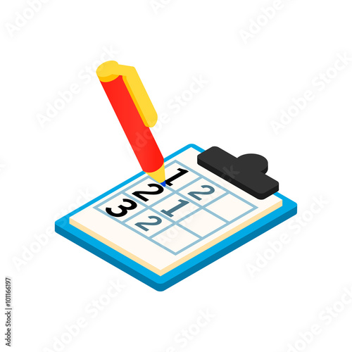 Golf scorecard with pan isometric 3d icon