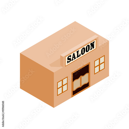 Western saloon isometric 3d icon 