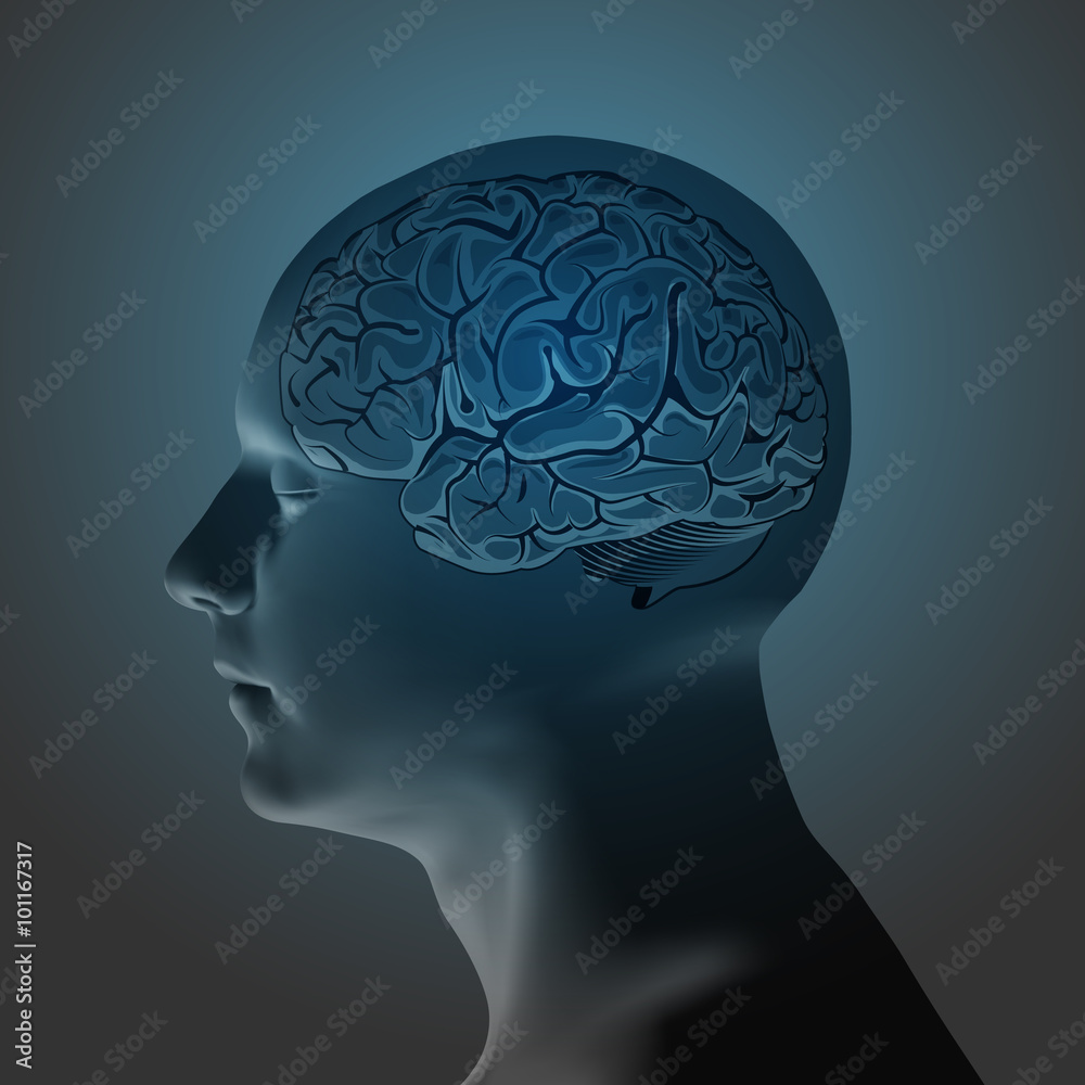Obraz premium Abstract Human Head with a Brain.