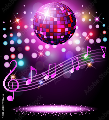 Sparkling disco ball. Night party