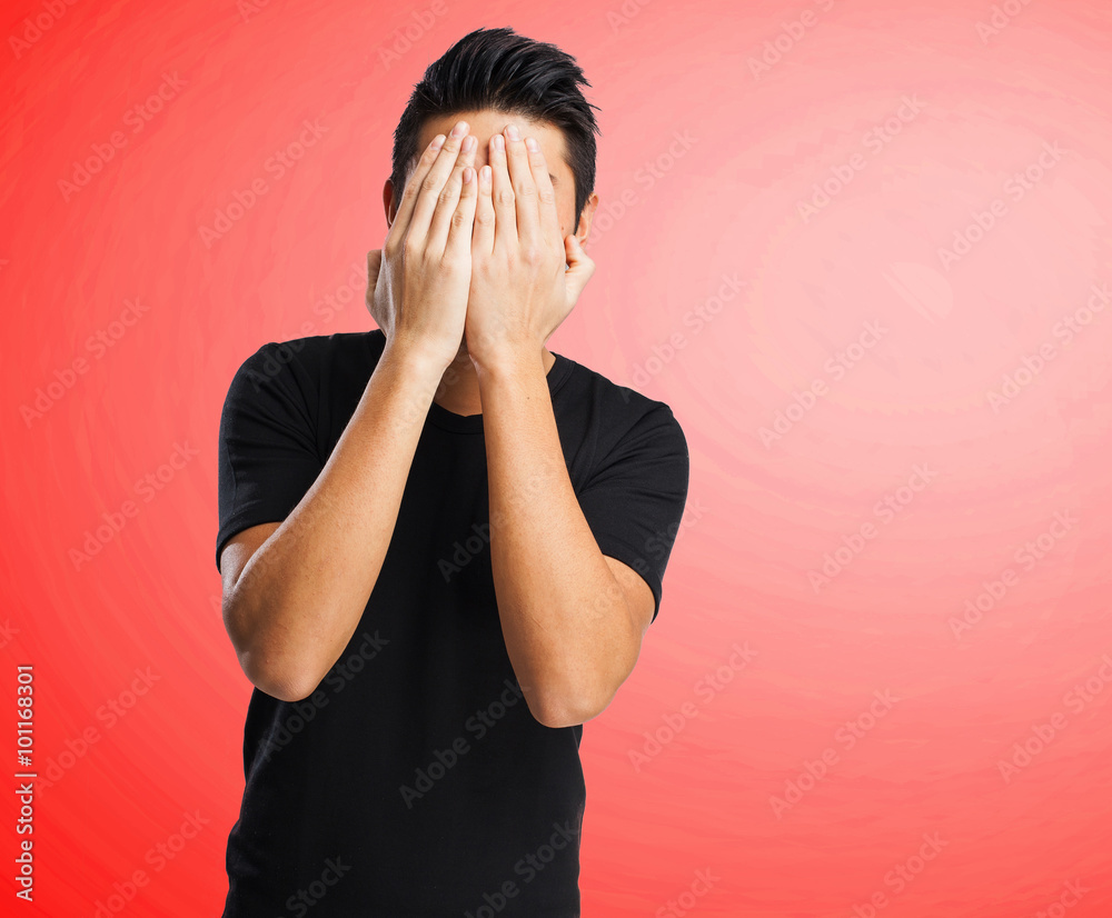 chinese man covering his face chinese man covering his face