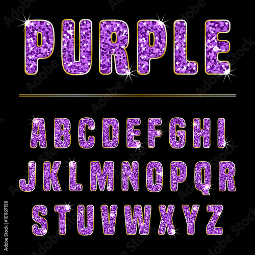 Glitter alphabet purple