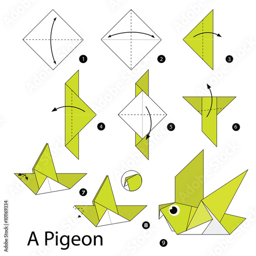 step by step instructions how to make origami A Bird.
