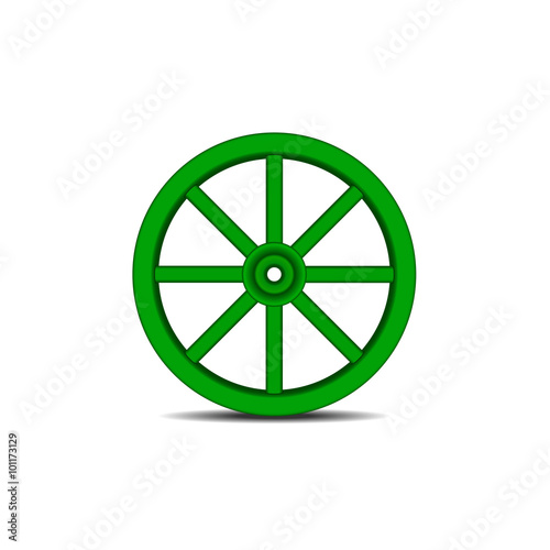 Vintage wooden wheel with shadow