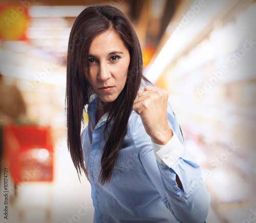woman doing a power gesture