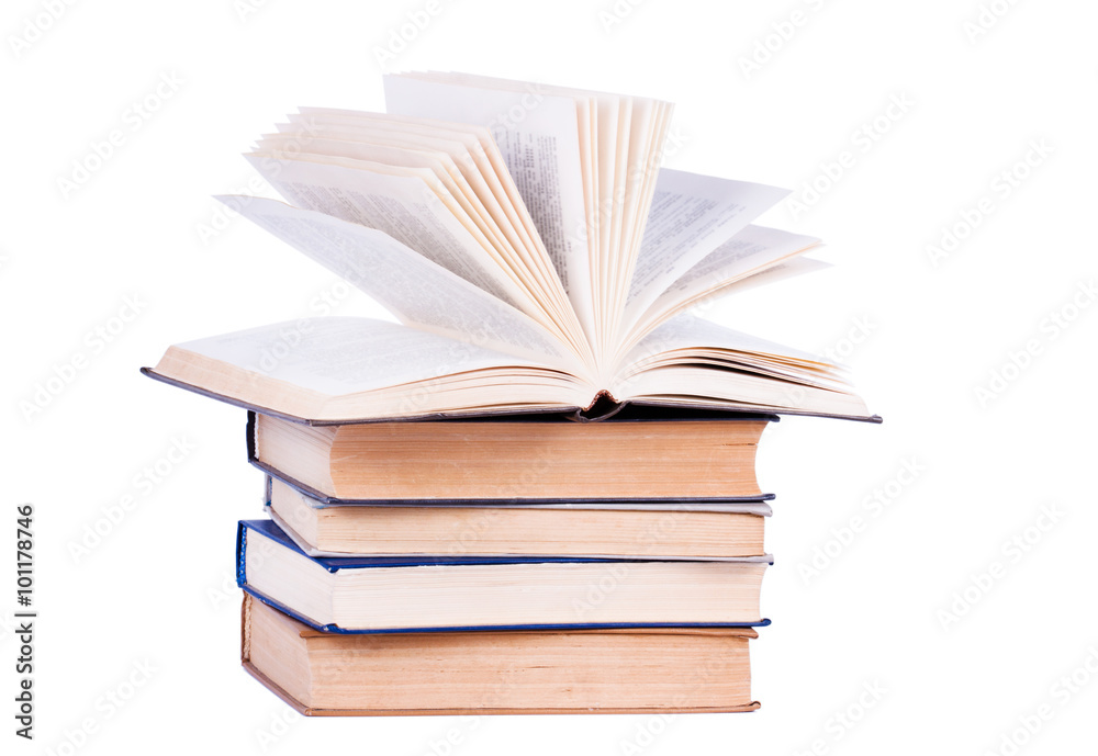 Fototapeta premium stack of old books isolated