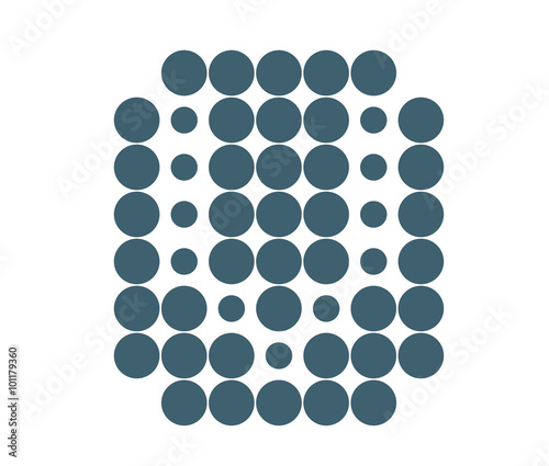 V Logo template, dot matrix vector style.