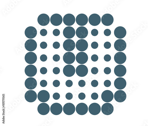 U Logo template, dot matrix vector style.