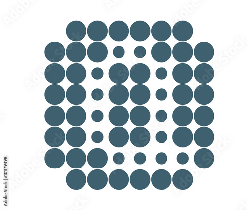 Q Logo template, dot matrix vector style.