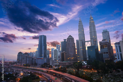 Kuala Lumper skyline at twilight