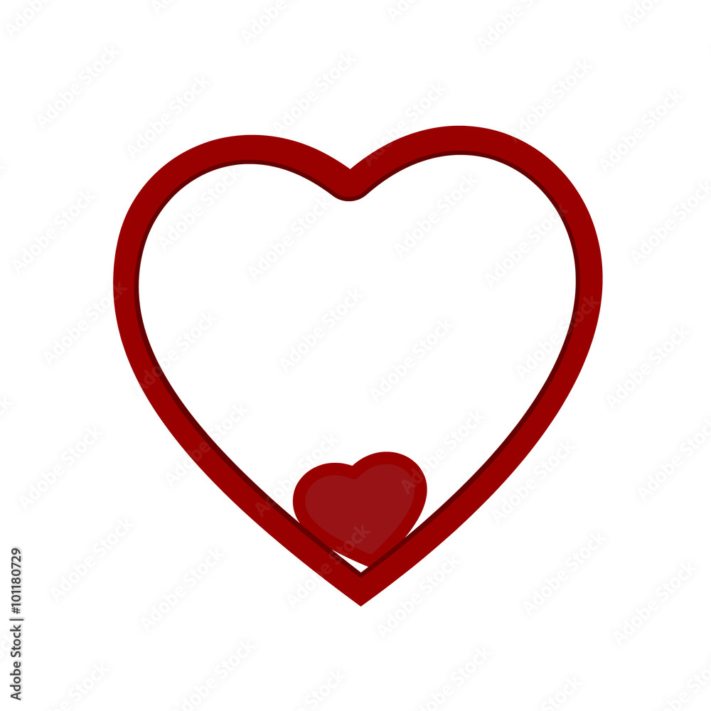 Valentine's heart with red heart