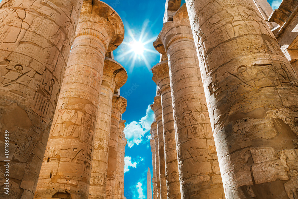 Naklejka premium Afryka, Egipt, Luksor, świątynia w Karnaku