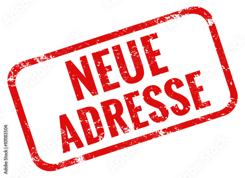 Neue Adresse Stempel rot grunge