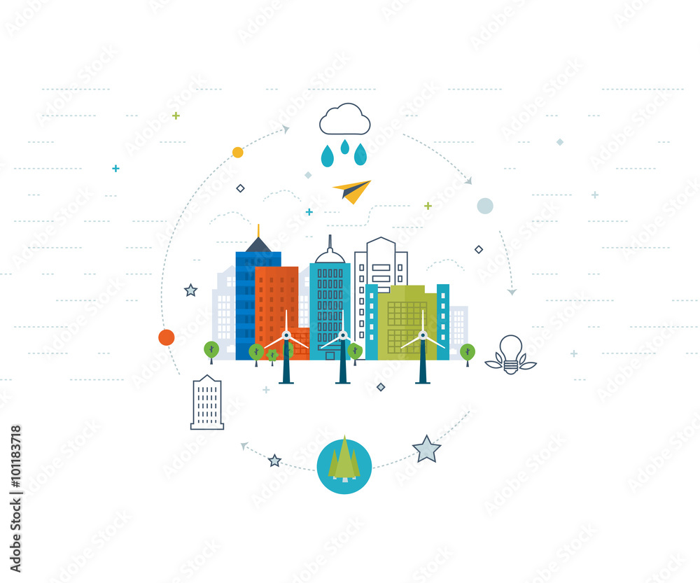 Green eco and eco-friendly city concept. Green eco and eco-friendly city concept.
