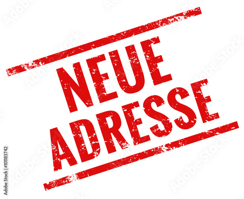 Neue Adresse Stempel rot grunge