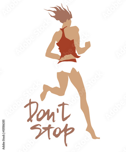 Sportswoman. Vector element for sport motivation.