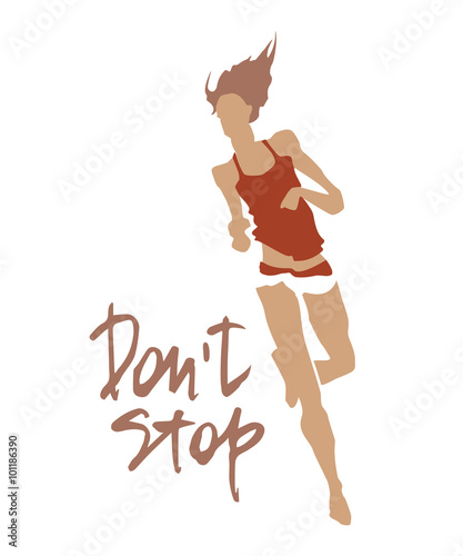 Sportswoman. Vector element for sport motivation.