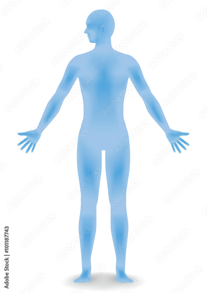 human body silhouette, face as seen from the side, vector illustration